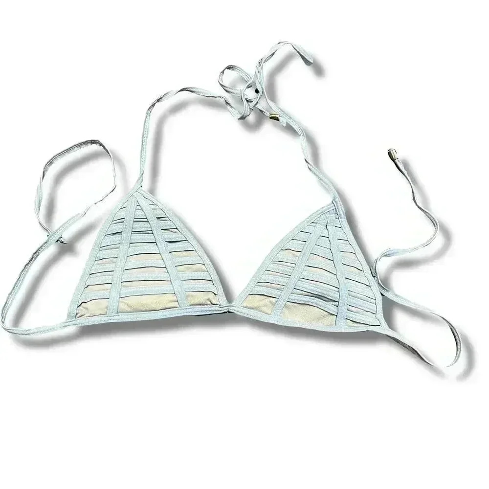 🌟 Women's Triangle Bikini Top Grey Beach Summer with Removable Pads 🌟